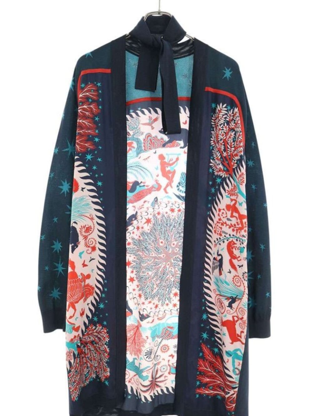 Hermes Silk Long Cardigan with Belt 42